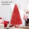 Best Choice Products Pre-Lit Red Christmas Tree, Artificial Full Holiday Decoration w/ Incandescent Lights